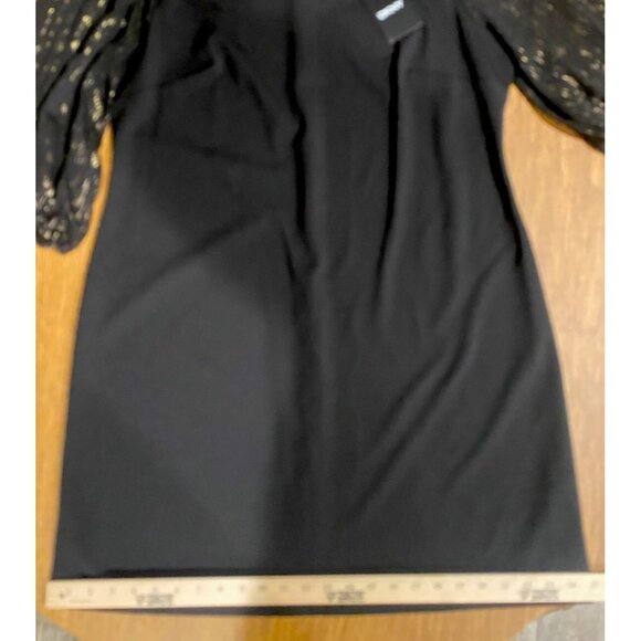 DKNY Knit Dress Womens 16 Combo Metallic Sleeve Stretch Career Professional - Picture 8 of 13